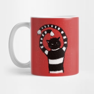 Evil Cat In Snowy Winter Mug